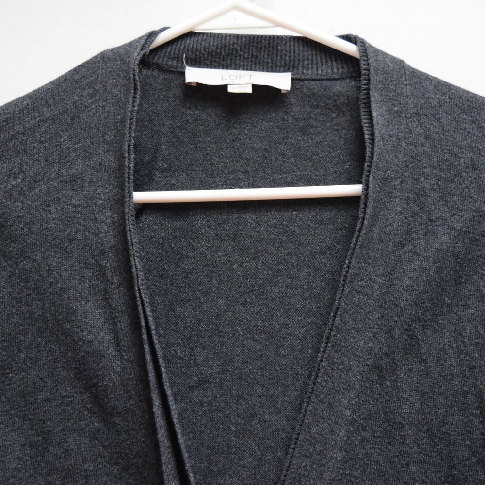 Loft Charcoal Cardigan with Pockets in Women's S - Picture 2 of 9